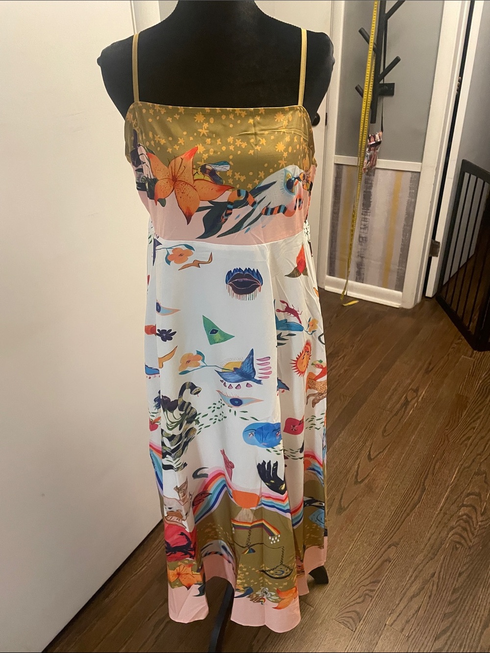 Women’s Floral Maxi Dress in Olive & White